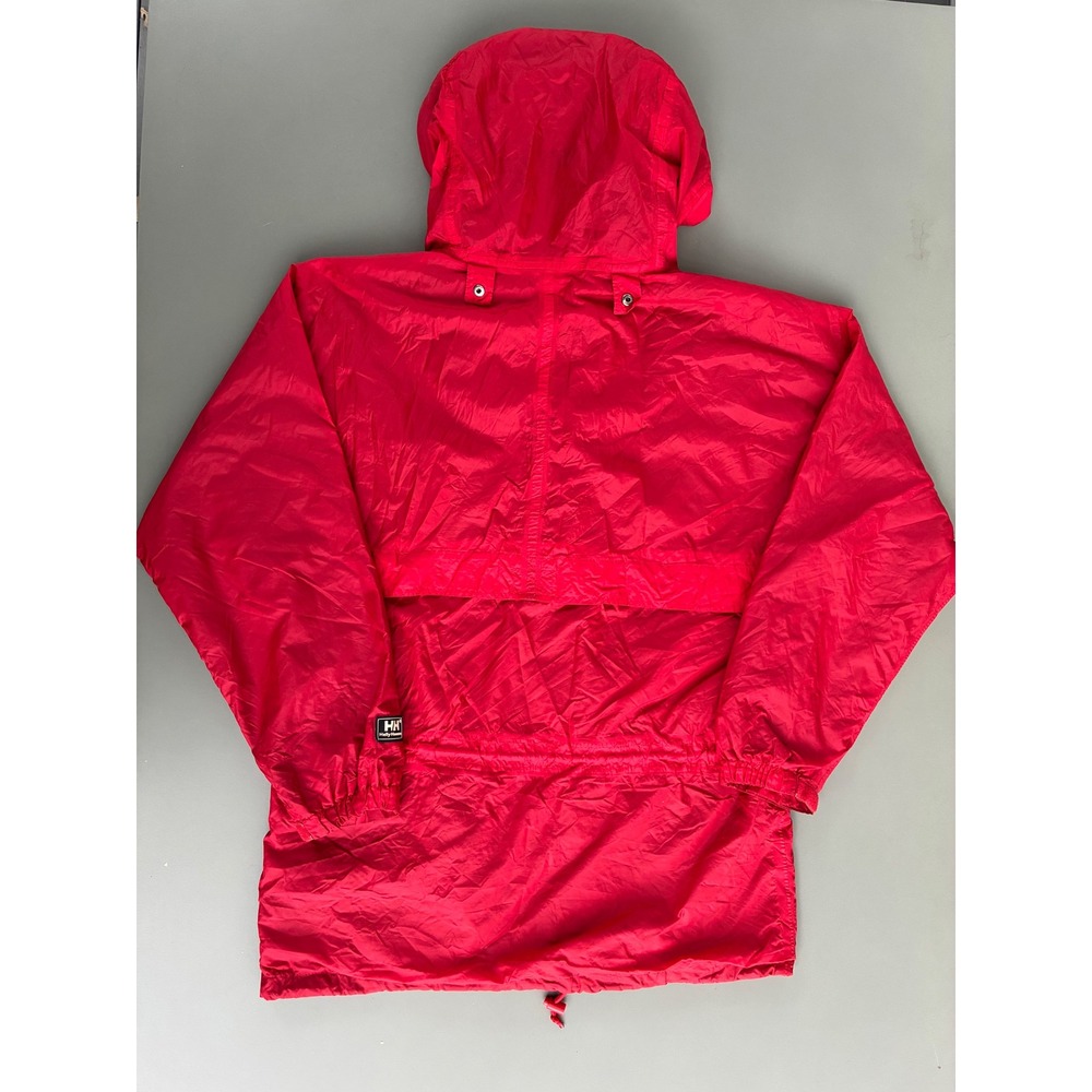 Helly Hansen HH Vintage Packable Rain Jacket Red Hooded Nylon Shell Vented M - Picture 5 of 9